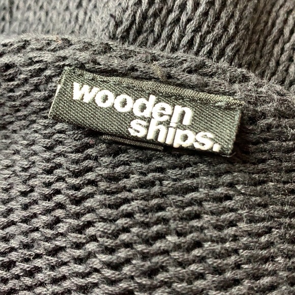 WOODEN-SHIPS Black 3/4 Arm Knitted Front Twist Top - Picture 6 of 8